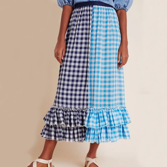 Anthropologie Gigi Ruffled Gingham Maxi Skirt - Picture 3 of 6